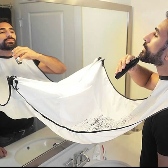 Beard 🧔🏽‍♂️ And Mustache Shaving Apron Bib Mirror Removal - Picture 4 of 6